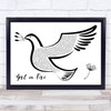 Alicia Keys Girl on Fire Black & White Dove Bird Song Lyric Quote Music Print