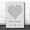 New Seekers Never ending song of love Grey Heart Song Lyric Quote Music Print