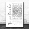 Linda Jones For Your Precious Love White Script Song Lyric Quote Music Print