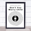 Swedish House Mafia ft. John Martin Don't You Worry Child Vinyl Record Song Lyric Quote Music Print
