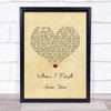 Jamie Foxx Featuring Beyoncé When I First Saw You Vintage Heart Song Lyric Quote Music Print