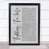 Riley Clemmons Fighting For Me Grey Rustic Script Song Lyric Quote Music Print