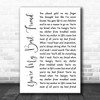 Don Williams You're My Best Friend White Script Song Lyric Quote Music Print
