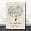 The Beatles I've Just Seen A Face Script Heart Song Lyric Quote Music Print
