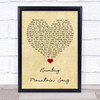 Fruit Bats Humbug Mountain Song Vintage Heart Song Lyric Quote Music Print