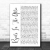 The Avett Brothers Rejects In The Attic White Script Song Lyric Quote Music Print