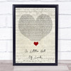 DJ Luck & MC Neat A Little Bit of Luck Script Heart Song Lyric Quote Music Print DJ Luck & MC Neat A Little Bit of Luck Script Heart Song Lyric Quote Music Print