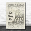 Elvis Presley Early Morning Rain Vintage Script Song Lyric Quote Music Print