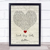 John Legend Each Day Gets Better Script Heart Song Lyric Quote Music Print