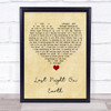 Green Day Last Night On Earth Vintage Heart Song Lyric Quote Music Print