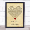 Creed With Arms Wide Open Vintage Heart Song Lyric Quote Music Print