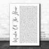 Les Miserables Cast Master Of The House White Script Song Lyric Quote Music Print