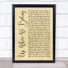 Joe Cocker Up Where We Belong Rustic Script Song Lyric Quote Music Print