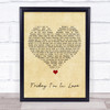 The Cure Friday I'm In Love Vintage Heart Song Lyric Quote Music Print