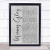 Oasis Morning Glory Grey Rustic Script Song Lyric Quote Music Print