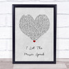 ABBA I Let The Music Speak Grey Heart Song Lyric Quote Music Print