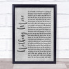 The Alternate Routes Nothing More Grey Rustic Script Song Lyric Quote Music Print