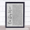 Les Miserables Cast One Day More Grey Rustic Script Song Lyric Quote Music Print