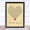 Gabrielle Aplin The Power Of Love Vintage Heart Song Lyric Quote Music Print