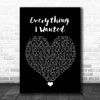 Billie Eilish Everything I Wanted Black Heart Song Lyric Quote Music Print