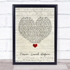 Alan Jackson Never Loved Before Script Heart Song Lyric Quote Music Print