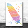 Céline dion Fly Watercolour Feather & Birds Song Lyric Quote Music Print