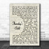 David Bowie Thursday's Child Vintage Script Song Lyric Quote Music Print