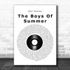 Don Henley The Boys Of Summer Vinyl Record Song Lyric Quote Music Print