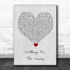 Skipinnish Walking On The Waves Grey Heart Song Lyric Quote Music Print
