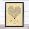 Maroon 5 She Will Be Loved Vintage Heart Song Lyric Quote Music Print
