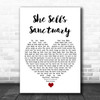The Cult She Sells Sanctuary White Heart Song Lyric Quote Music Print