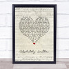 Dodie Absolutely Smitten Script Heart Song Lyric Quote Music Print