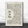 Cliff Richard Miss You Nights Vintage Script Song Lyric Quote Music Print