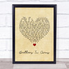 Dire Straits Brothers In Arms Vintage Heart Song Lyric Quote Music Print