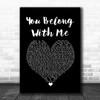 Taylor Swift You Belong With Me Black Heart Song Lyric Quote Music Print