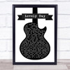 Bill Withers Lovely Day Black & White Guitar Song Lyric Music Wall Art Print