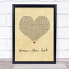 Beyonce, SAINt JHN & Wizkid Brown Skin Girl Vintage Heart Song Lyric Quote Music Print