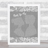 Sleeping at Last Next To Me Grey Burlap & Lace Song Lyric Quote Music Print