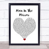 Michael Jackson Man In The Mirror White Heart Song Lyric Quote Music Print
