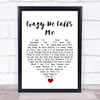 Billie Holiday Crazy He Calls Me White Heart Song Lyric Quote Music Print