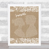 James Arthur Impossible Burlap & Lace Song Lyric Music Wall Art Print