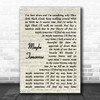 Stereophonics Maybe Tomorrow Vintage Script Song Lyric Quote Music Print