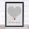 Billy Ocean The Colour Of Love Grey Heart Song Lyric Quote Music Print