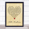 Bing Crosby White Christmas Vintage Heart Song Lyric Quote Music Print