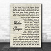 Hue and Cry Mother Glasgow Vintage Script Song Lyric Quote Music Print