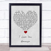 Jim Reeves I Love You Because Grey Heart Song Lyric Quote Music Print