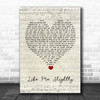 Max Milner Like Me Slightly Script Heart Song Lyric Quote Music Print