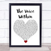 Christina Aguilera The Voice Within White Heart Song Lyric Quote Music Print