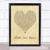 Gregory Abbott Shake You Down Vintage Heart Song Lyric Quote Music Print