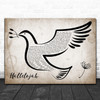 Leonard Cohen Hallelujah Vintage Dove Bird Song Lyric Quote Music Print